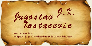 Jugoslav Kostačević vizit kartica